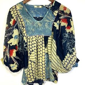 Floral Patchwork Blouse - Multicolor